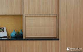 All doors and panels undergo a strict aging process preserving the shape and quality of the doors for many years. Timber Veneer Kitchen Tambour Doors Tambortech