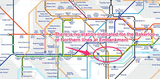 Constructing the tangent from a point outside of the circle, or constructing the tangent to a circle at a point on the circle. Unmarked Underground Station On Bakerloo Line At Embankment