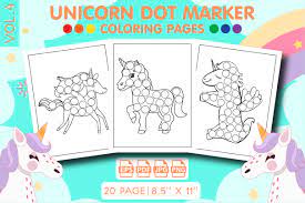 Download this adorable dog printable to delight your child. Unicorn Dot Marker Coloring Pages Vol 4 Grafico Por Vibgyor Creative Fabrica