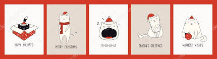 Download this free vector about hand drawn christmas cards collection, and discover more than 16 million professional graphic resources on freepik Collection Of Hand Drawn Christmas Cards With Cute Cats In Santa Claus Hats Quotes Vector Illustration Design Concept For Holiday Print Premium Vector In Adobe Illustrator Ai Ai Format