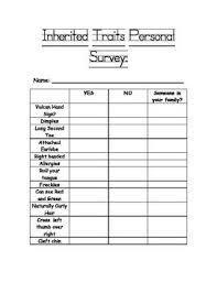 Inherited Traits Student Survey Student Survey Inherited Traits Student