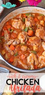Chicken Afritada Is A Filipino Dish Of Tomato Based Stewed Chicken With Carrots Potatoes And In 2020 Chicken Afritada Recipe Easy Chicken Recipes Stew Chicken Recipe