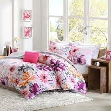 Check spelling or type a new query. Modern Living Pink Orange Purple Gray Flowers California Cal King Comforter Shams Toss Pillows 5 Piece Bed In A Bag