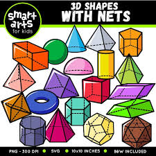 Download Math 3d Shapes With Nets Clip Art Bundle Educational Clip Arts