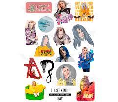 Billie Eilish Burry A Friend Bad Guy Bellyache Ocean Eyes A4 Stickers Set Decals Afflink Sticker Set Billie Eilish Cute Stickers