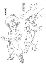 Trunks And Son Gohan In Dragon Ball Z Coloring Page Kids Play Color Manga Coloring Book Dragon Coloring Page Dragon Ball Artwork
