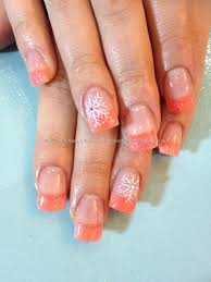 There are more than hundreds of different colors, suitable for uv gel nails, acrylic nails and natural born pretty 6ml gel nail polish pure pink gel series coral red color nail art soak off gel polish. Eye Candy Nails Training Coral Shimmer Acrylic With Clear And Snowflakes By Rebekah Wilks On 19 November 2015 At 03 33