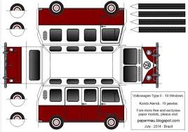 Volkswagen Kombi Type Ii Paper Model 19 Windows By Papermau Download Now This Is An Easy To Build P Paper Models Paper Model Car Paper Toys Template
