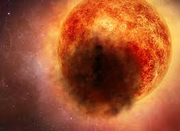 The star betelgeuse is probably near the end of its life, and may explode in a supernova explosion the light takes about 640 years to reach earth, as betelgeuse (a red supergiant star) is about 640 light years from earth. The Red Giant Star Betelgeuse Is Closer Than We Thought Will Its Explosion Affect Earth