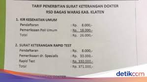 Beredar Tarif Penerbitan Surat Keterangan Dokter Di Klaten Ini Faktanya