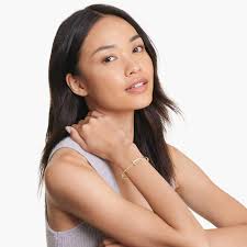 Dainty 14k Solid Gold Bridal Bracelet, Round Moissanite Simple Bridesmaid  Bracelet, Minimalist Delicate Anniversary Gift Bracelet for Women