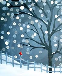 キャンバス上の40のオリジナルの冬の絵画 クリスマスの絵 絵画 アート