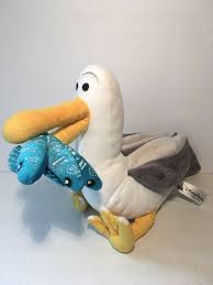 Bird From Finding Dory Disney Parks Finding Nemo Dory Mine Mine Mine Seagull Plush Bird With Fish Ebay Blue Tang Fish Plush Stuffed Animals Finding Dory Toys