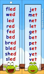 Ed Wordlist Et Wordlist Bookmark Free Printable Phonics