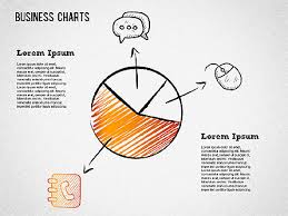 Sketch Drawing Style Charts For Presentations In Powerpoint