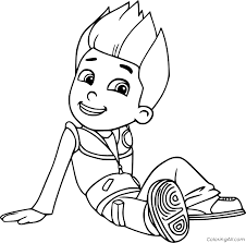 Coloring books for boys and girls of all ages. Paw Patrol Ryder Sits On The Floor Coloring Page Coloringall