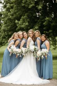 Elegant Minnesota Christian Wedding Slate Blue Bridesmaid Dresses Christian Wedding Wedding