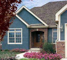 Rapids blue smooth siding with red brick; 17 Pacific Blue Ideas House Exterior Blue Siding Pacific Blue