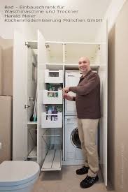 Schrank Fur Alles Rund Um Die Wasche Waschmaschine Und Trockner Ubereinander Bugelbrett Auszuge Einbauschrank Trockner Auf Waschmaschine Kleine Waschkuche