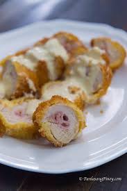 Chicken Cordon Bleu With Dijon Cream Sauce Panlasang Pinoy Recipe Chicken Cordon Bleu Cordon Bleu Chicken Cordon Bleu Recipe