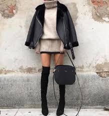 Zara Black Faux Leather Shearling Fur Double Faced Biker Jacket Aviator Coat New Chic Winter Outfits Fashion Winter Date Night Outfits