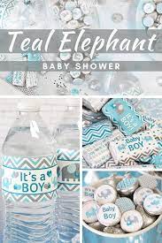 Teal Elephant Baby Shower Ideas Boy Baby Shower Centerpieces Elephant Baby Shower Boy Elephant Baby Shower Invitations
