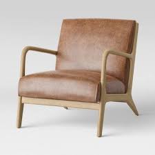 esters wood armchair caramel faux leather project 62 wood arm chair leather chair upholstered arm chair