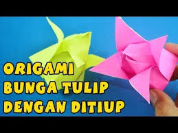 Cara Buat Origami Bunga Tulip Sangat Mudah Lho Youtube Bunga Tulip Origami Bunga
