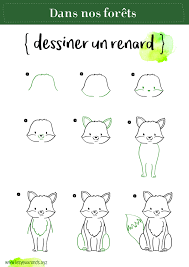 Dans La Foret Dessiner Un Renard Les Yeux Ronds Dessin Renard Dessin Mini Dessin
