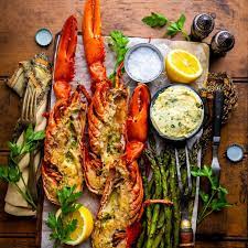 Grilled Lobster With Garlic Parsley Butter Recipe Yummly Recipe Lobster Recipes Grilled Lobster Recipes