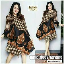 Dress batik wanita asimetris renata doby navy batik etniq craft. Tunik Batik Asimetris Ziggy Wayang Shopee Indonesia