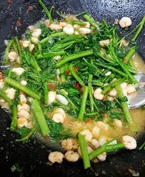 Sayur kangkung belacan udang kering bawang putih lada merah besar aji noh motor minyak masak air. Kangkung Goreng Belacan Udang Koleksi My Resepi Facebook
