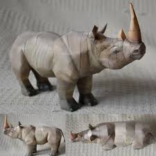 Papercraft Rhinoceros Paper Models Paper Animals Paper Crafts