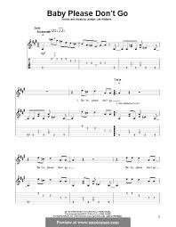 Baby Please Don T Go Them By J L Williams Sheet Music On Musicaneo