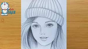 Fashion drawings for girls casual dresses compilation. How To Draw A Girl Wearing Winter Cap For Beginners Pencil Sketch Bir Kiz Nasil Cizilir Youtube