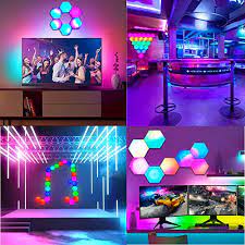 5% coupon applied at checkout. Hexagon Lights Rgb Sync With Music Smart Led Wall Lights With Rf Remote Built In Mic 16 Million Colors Modular Light Panels Diy Geometry Splicing Night Light For Gaming Setup Bedroom Bar Cafe 6 Pack Pricepulse