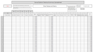 Restaurant Tip Share Spreadsheet