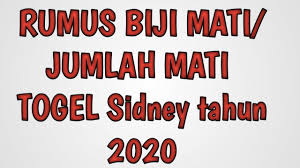 Rumus Biji Mati Mati Jumlah Togel Sidney Tahun 2020 Youtube