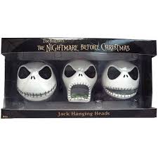 Nightmare Before Christmas Jack Hanging Heads 3 Count Ornament Import It All