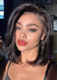 Hair Material Human Hair Length 14 Inches Hair Texture Natural Straight Cap Construction Capless De Hair Styles Short Hair Styles Medium Length Hair Styles