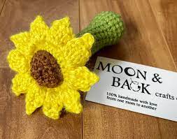 Sunflower Rattle Flower Rattle Crocheted Rattle Grasping Etsy In 2021 Crochet Baby Gifts Unisex Baby Gifts Crochet Sunflower