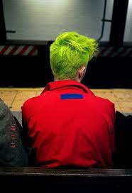 Chartreuse Colored Man Hair Green Yellow Highlighter Neon Green Hair Green Hair Men Mens Hair Colour