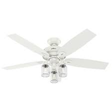 Hunter Crown Canyon 52 In Indoor Fresh White Ceiling Fan 53361 The Home Depot Ceiling Fan With Light White Ceiling Fan Hunter Ceiling Fans
