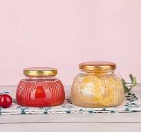 Elegant Crystal Clear Glass Jar with Metal Screw Cap ...