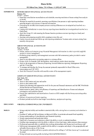 A senior accountant, or senior accounting professional, is responsible for performing complex accounting needs for their employer. Group Financial Accountant Resume Samples Velvet Jobs