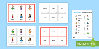 Familia, historical designation for a medieval household. Bingo De Membros De Familia Teacher Made