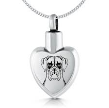 Wide array of pet urn jewelry from everlasting memories. Boxer Dog Ashes Necklace Personalised Stainless Steel Heart