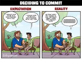 The main difference between dating and being in a relationship. Join 13 People Right Now At Starting A New Relationship Expectations Vs Reality Funny Dating Quotes Expectation Vs Reality New Relationships