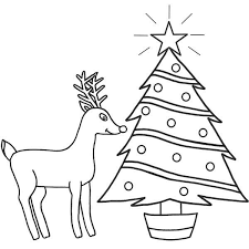 Santa clause christmas coloring page. Rudolph The Red Nosed Reindeer And Christmas Tree Coloring Page Color Luna