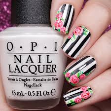 Black And White Striped Nails Nailsbycambria On Instagram I Think These Might Be My Favorite So Far Kind Of Inspired By Those Adorable Nail Wraps By Rose Nails Rose Nail Art Pink Nails
